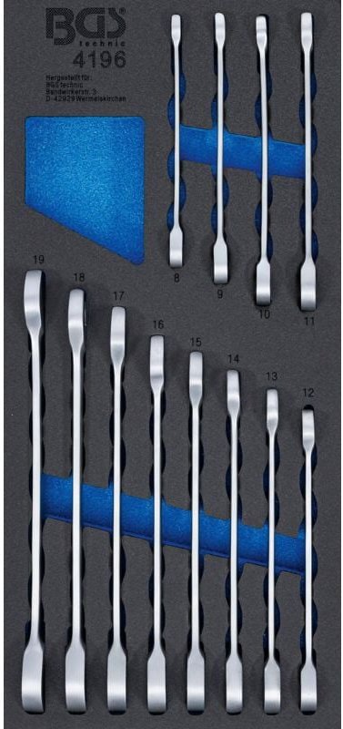 Bgs Technic - Werkstattwageneinlage 1/3: Ratschenring-Maulschlüssel-Satz sw 8 - 19 mm 12-tlg.