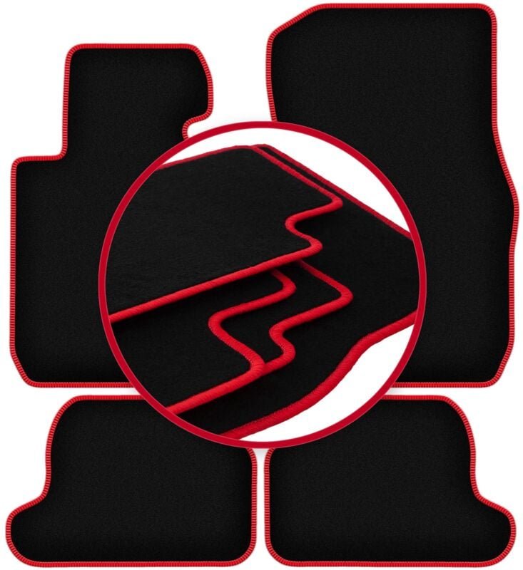 CARLUX-RED Auto-Fußmatten für: BMW 1 F23 Cabrio (2011-2019)