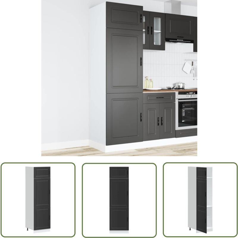 vidaXL Küchenschrank Porto Schwarz Holzwerkstoff