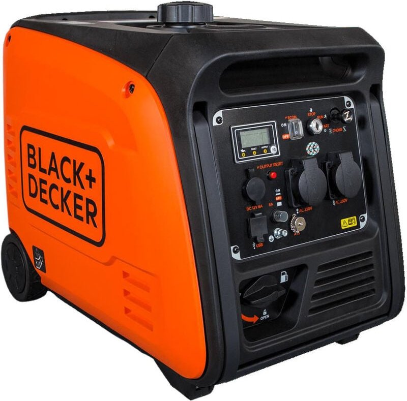 Black&decker - black+decker Inverter Stromaggregat Benzin 3900 Watt 230V E-Start Funkstart ats