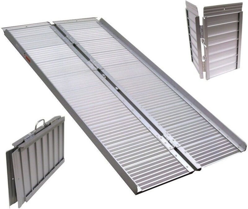 Alu Rollstuhlrampe 120cm klappbar Rollirampe 06145 Auffahrrampe Türschwellenramp