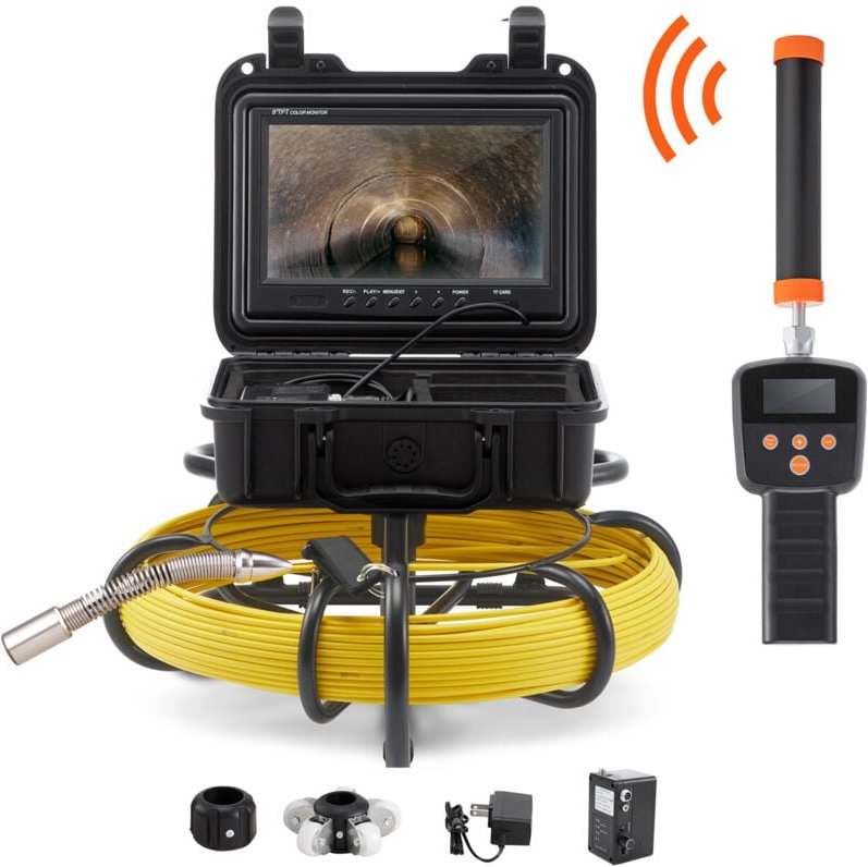 Mophorn Kanalisation Kamera Rohr Inspektion Kamera w / 512hz Sonde 9in 720p Bildschirm 165 ft