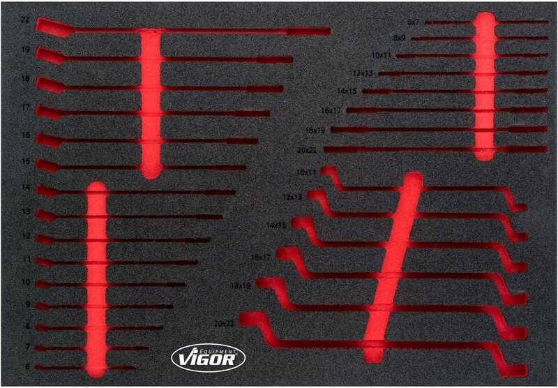 Weichschaumeinlage ∙ leer ∙ V6726-L ∙ L x B x H: 563 mm x 393 mm x 35 mm