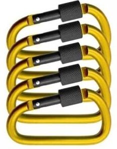 78×42×7mm) 5er Pack große Karabiner mit Schraubverschluss, Karabiner zum Befestigen von Ausrüstung, Aluminium