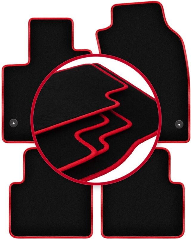 CARLUX-RED Autofußmatten für: Fiat Panda III Fließheck (2012-)