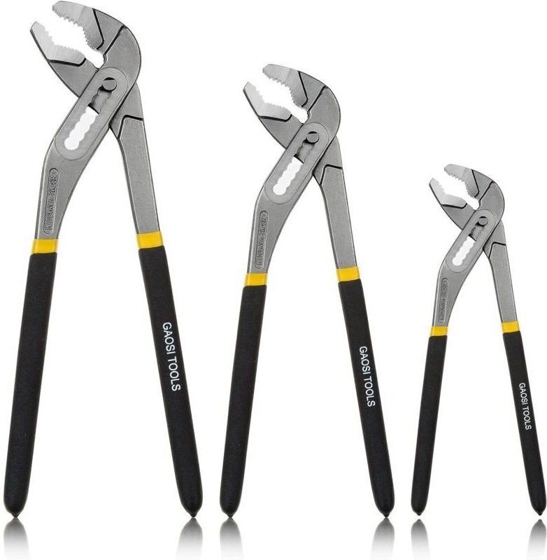 3-teiliges verstellbares Multi-Grip-Wasserpumpenzangen-Set (200 mm, 250 mm und 300 mm) – Chrom-Vanadium-Stahl – Rostschu...