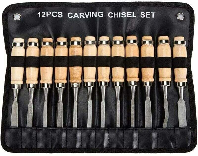 Ensemble de ciseaux à bois professionnels shining house – Ensemble de 12 outils de travail du bois tranchants avec étui ...