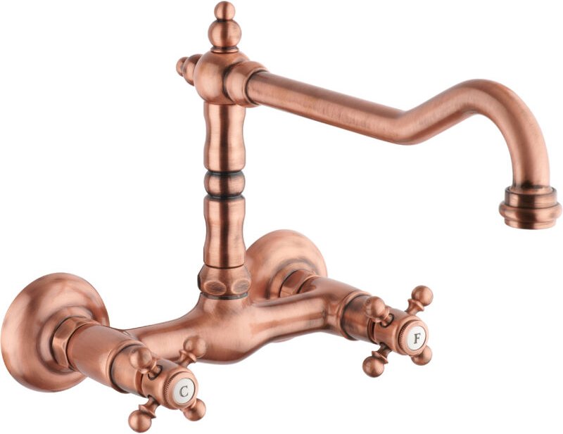 Wandwaschbeckenmischer Tiffany Bec Style Altkupfer