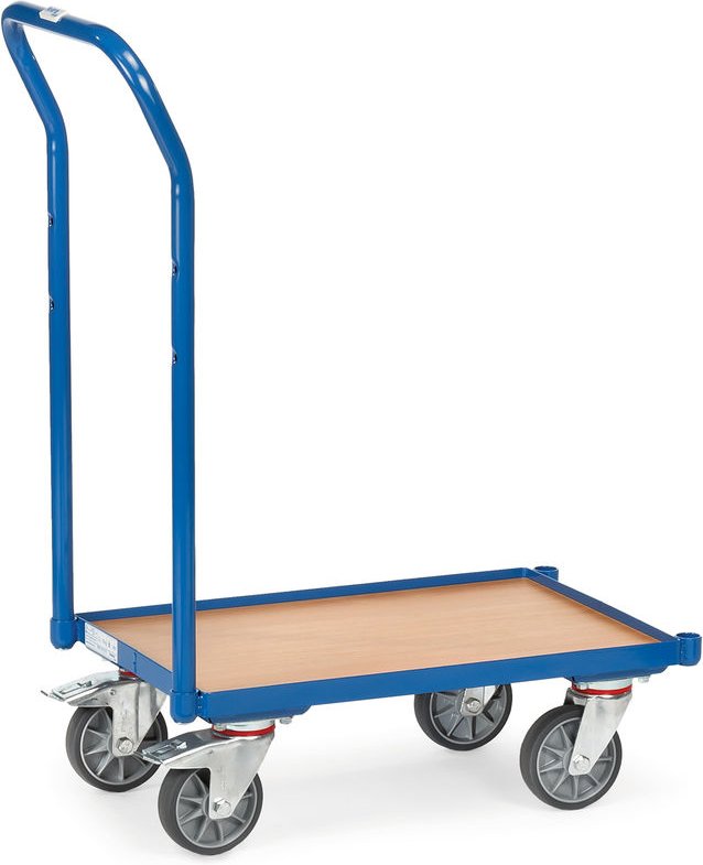 Fetra Eurokasten-Roller mit Holzwerkstoffplatte, Schiebebügel und 15 mm hohen Rand