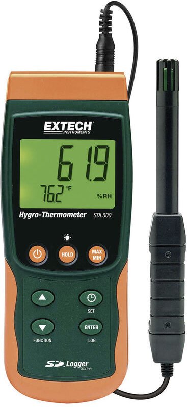 Extech SDL500 Luftfeuchtemessgerät (Hygrometer) 5 % rF 95 % rF Datenloggerfunktion, Taupunkt-/Schim