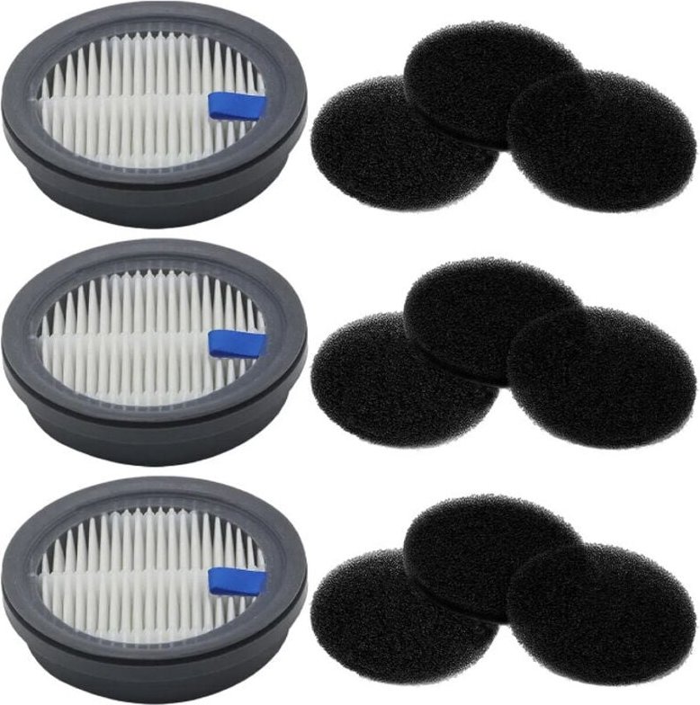 Filterschwamm-Set für kabellose Staubsauger Afoddon A200PRO/A200 ORFELD B08/C10A/C10G, 3 HEPA-Filter, 9 Schwammfilter