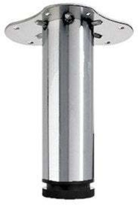 Verstellbares zylindrisches Couchtischbein, Höhe 20 bis 23 cm, gebürsteter Stahl, grau HETTICH