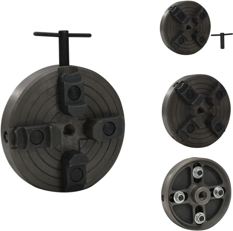 Schraubzwingen & -stöcke - Living 4-Backenfutter mit M18 Aufnahme Stahl Schwarz 150x63 mm