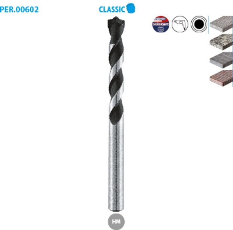 Zylindrischer Betonbohrer Classic ø 5 Länge 150 Länge Nutzlänge 90 mm