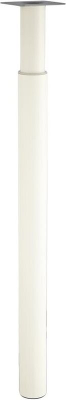 Verstellbares zylindrisches Arbeitsplattenbein aus weißem Epoxidmetall, von 70 bis 110 cm Centrale Brico