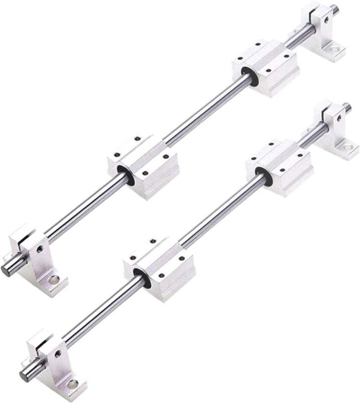 2 x 500 mm Linearwelle ø 8 mm horizontales Linearführungskugellager + 4 x SK8-Stützen + 4 x SCS8UU-Lagerblöcke