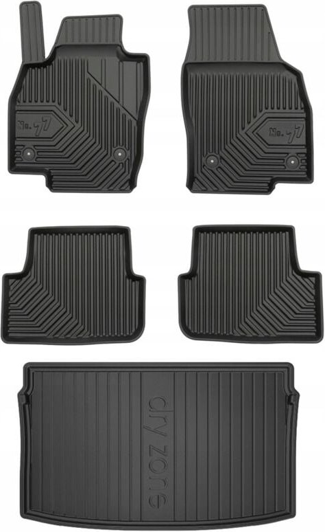 SET 77 Fußmatten und Fußmatten VW Polo 6 Schrägheck ab 2017-