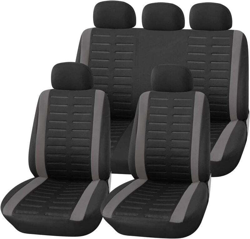Thumbnail - Universal-Autositzbezug-Set, Schwarz, Grau, Universal-Autositzbezug-Set, Vorder- und Rücksitzbezüge, Innenzubehör, Gadge...