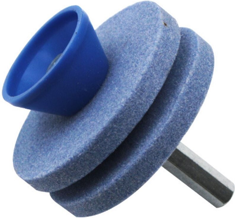 KZQ - Affilatrice per lame tosaerba pietra per affilare in corindone a doppio strato per trapano elettrico o manuale, at...