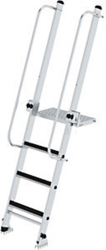 MUNK Stufen-Baugrubenleiter 2,25m mit 4 Stufen mit Handlauf
