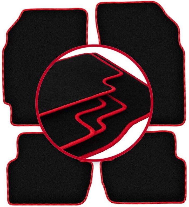 CARLUX-RED Auto-Fußmatten für: Chevrolet Spark III M300 Fließheck (2009-2015)