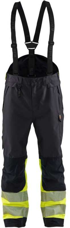 Arbeitslatzhose mit Schultergurten, Hochsichtbarkeit Klasse 1 1877 - Schwarz/Gelb XL