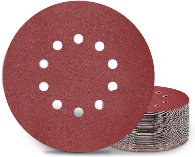 225 mm Schleifscheiben, 25 Stück P180 Körnung, runde Schleifpads mit 10 Löchern, für Langhalsschleifer, Trockenbauschlei...