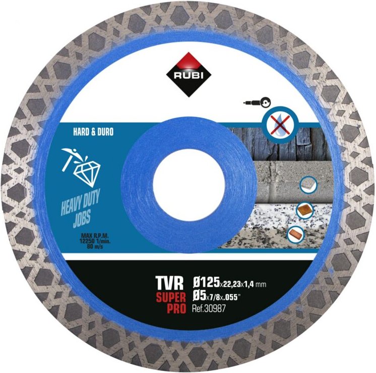 Rubi - Diamanttrennscheibe tvr 125 ø 125 mm für harte Materialien - 30987