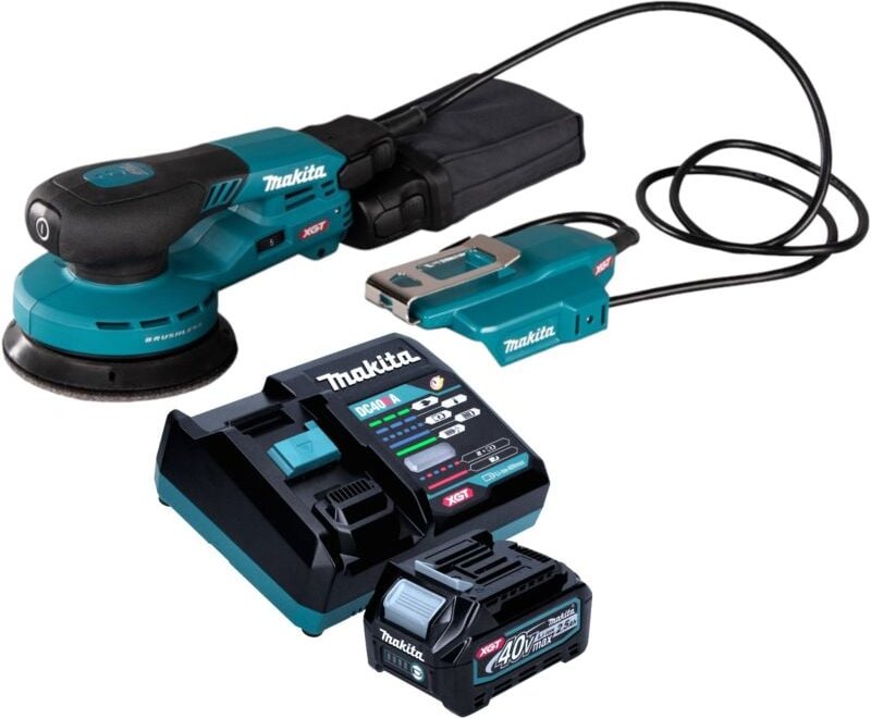 Makita BO 003 CGD101 Akku Exzenterschleifer 40 V max. 125 mm 3,0 mm Hub Brushless + 1x Akku 2,5 Ah + Ladegerät