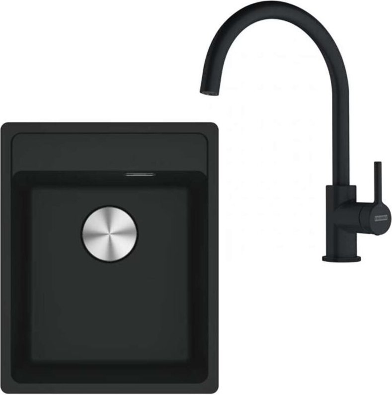 Franke - Sets - Küchenset G273MČ, Fragranitspüle mrg 610-37 rtl und Armatur fc 6018.901, schwarz matt 114.0700.782