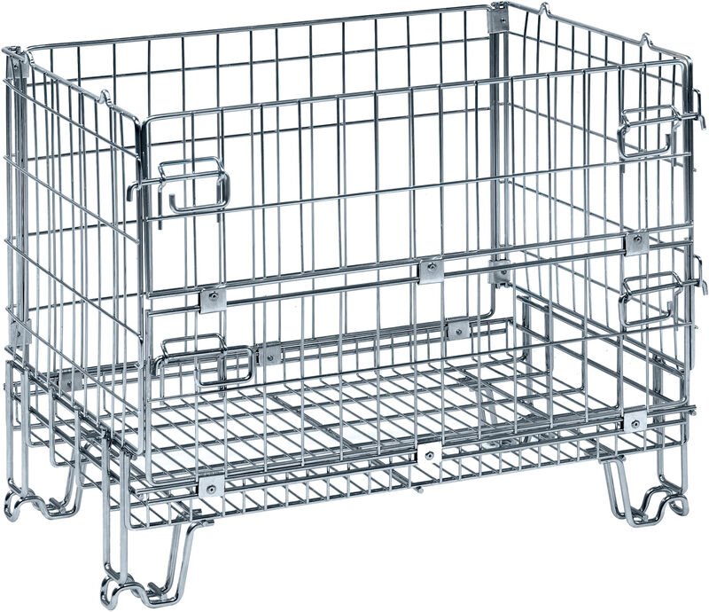 Kongamek Gitterbox verzinkt 860x580x680mm vorne halb zu öffnen 300kg Tragkraft