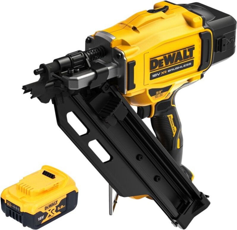 Dcn 930 n Akku Nagler 18 v 50 - 90 mm Brushless + 1x Akku 5,0 Ah - ohne Ladegerät - Dewalt