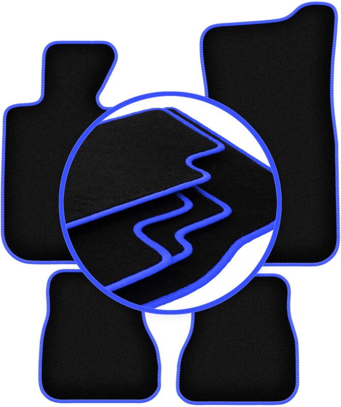 CARLUX-BLUE Autofußmatten für: BMW 3 E30 Cabrio (1986-1993)