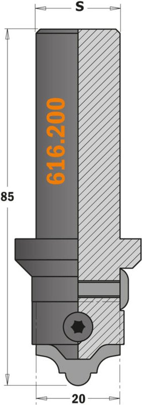 616.019 19gerades Profilmesser Für Mdf (Cutter 616.200)