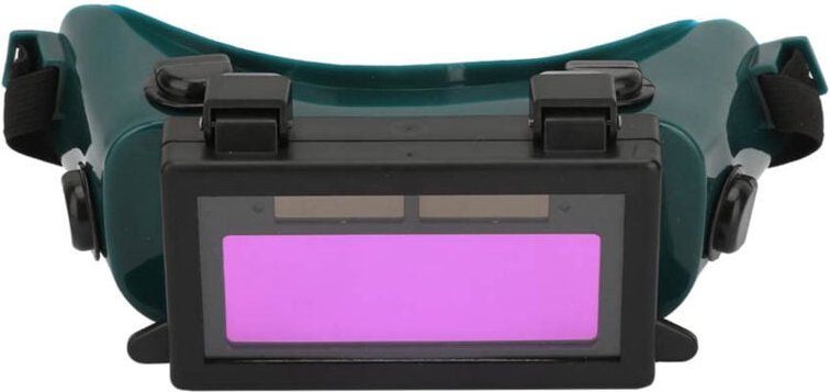 Schweißbrille, Solar Auto Darkening Eye Mask Schweißbrille Schweißer Augenschutzbrille(Dunkelgrün) - Ej.life