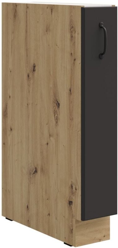 Unterschrank 15 Schrankauszug Stilo Grau + Eiche Artisan Küchenzeile Küchenblock Küche Landhaus