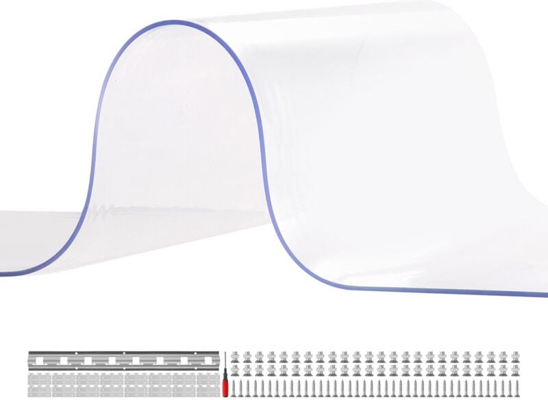 Streifenvorhang, 16 Stück, 243,8 x 243,8 cm, 0,2 cm dick, transparentes pvc für Gefrierschränke und Lagerhallen - Mophor...