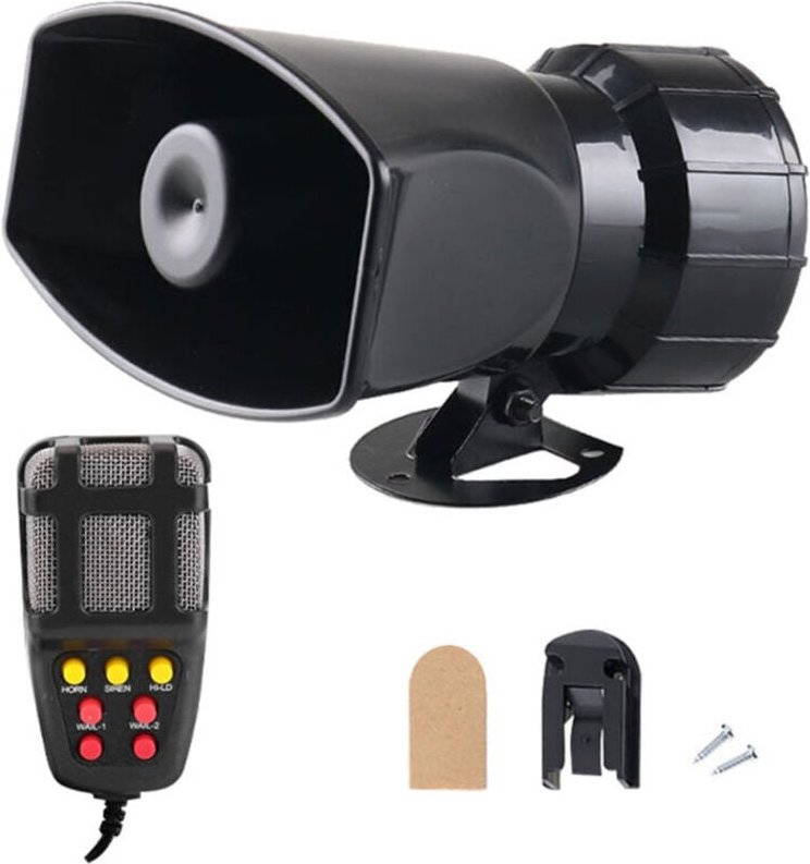 Odipie - Kabelloser 7-Töne-Lautsprecher, Alarmhupe für 12-V-Autos, LKWs, Boote