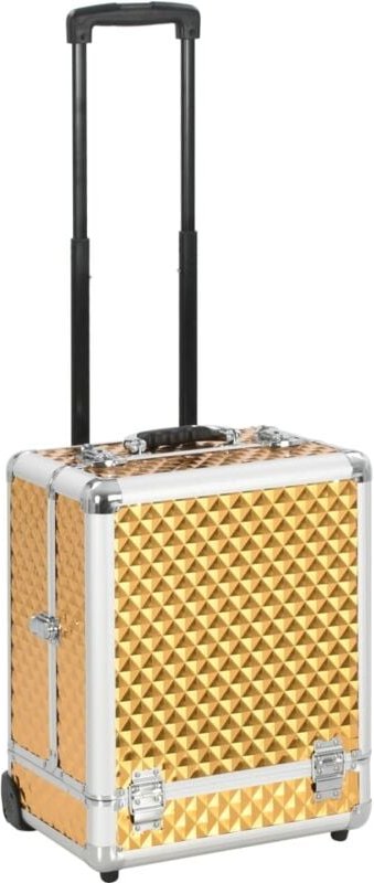 Kosmetikkoffer 35×29×45 cm Golden Aluminium - Vidaxl