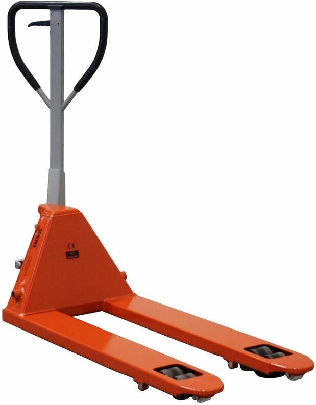 Schefer Gabelhubwagen Premium mit Schnellhub und Polyurethan Lenkräder und tandem Gabelrollen Tragkraft 2500kg