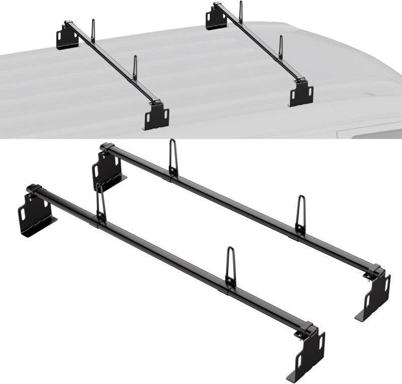 VEVOR Anhängerleiterträger Dachträger Leiterträger 1524 mm lange 2 Querstangen, Van-Dachleiterträger aus Q235B, 227 kg T...