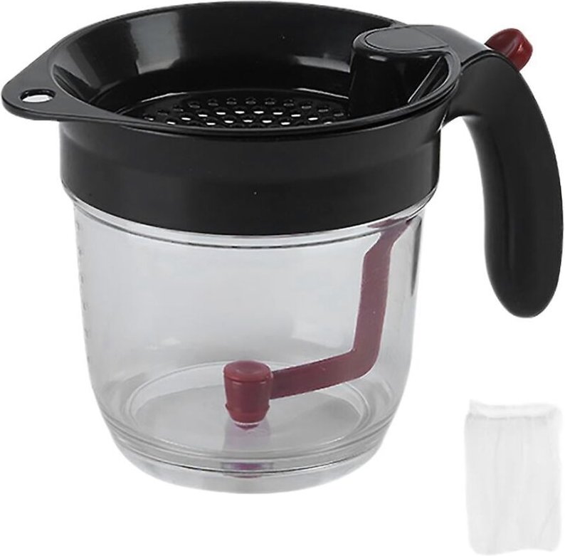 4-Tassen-Separator mit Bodenentriegelung – 1 l Öl/Suppe/Soßen-Skimmer mit integriertem Sieb – mit 30 p