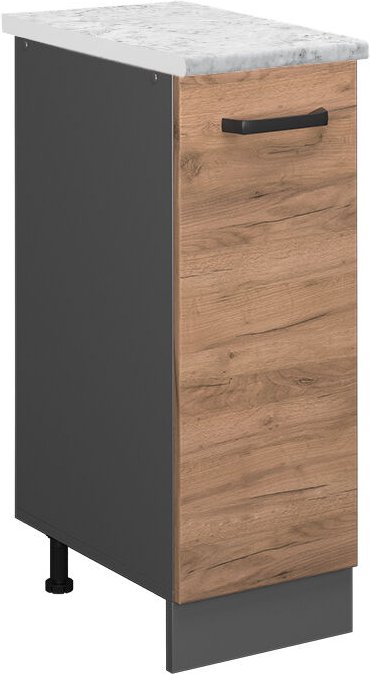 Vicco - Apothekerschrank R-Line, Goldkraft Eiche, 30 cm ap Marmor