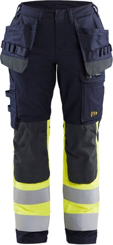 Multinorm-Hose für Damen mit inhärentem Stretch, mit schwebenden Taschen 7185 – Marine/Gelb XL – FR(48) – SE(C46) – Stan...