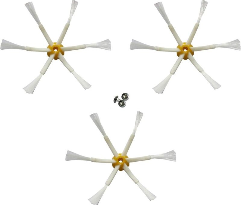 6-armige Seitenbürste, kompatibel mit Roomba 500, 600 und 700, Ersatzteilset, 3er-Pack
