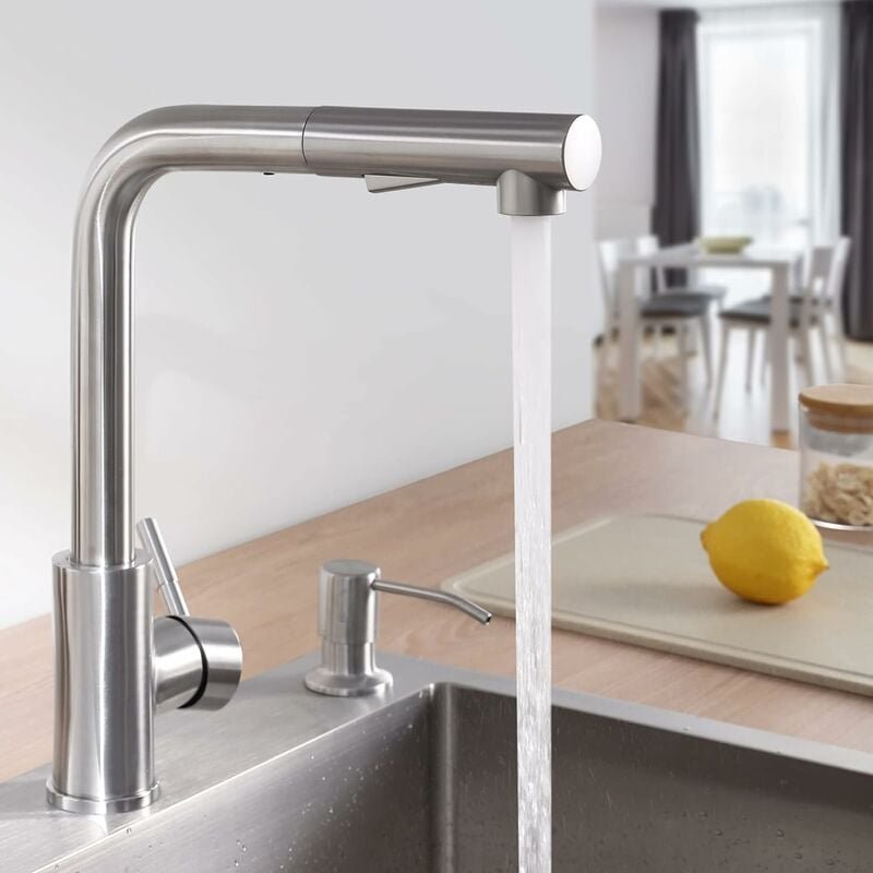 Thumbnail - CECIPA Hochdruck Wasserhahn Küche Ausziehbar, Küchenarmatur mit Brause Zwei Wasserstrahlarten, Einhebel Spültischarmatur...