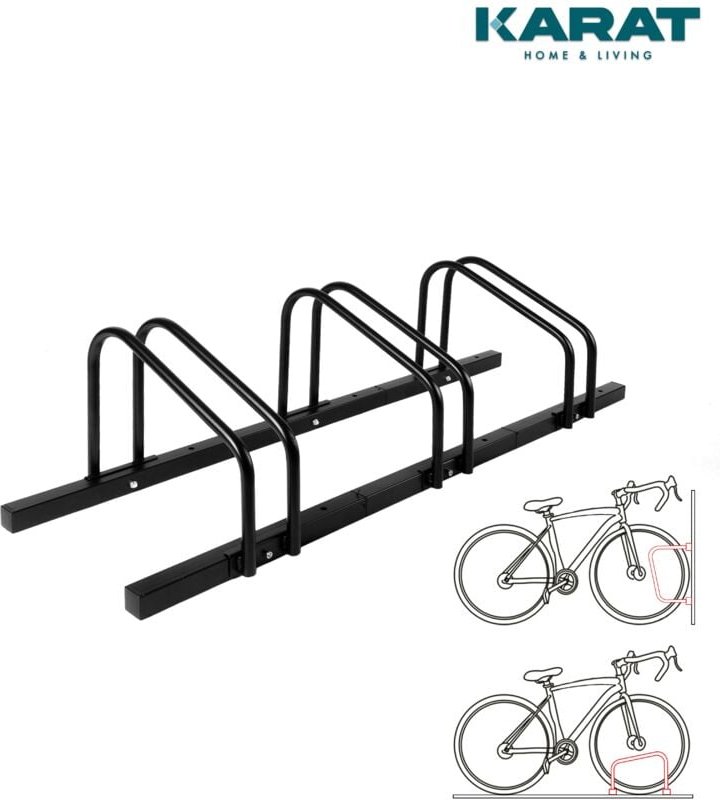 Casa Pura - Fahrradständer Linus Zur Boden- oder Wandmontage Schwarz Für 3 Fahrräder