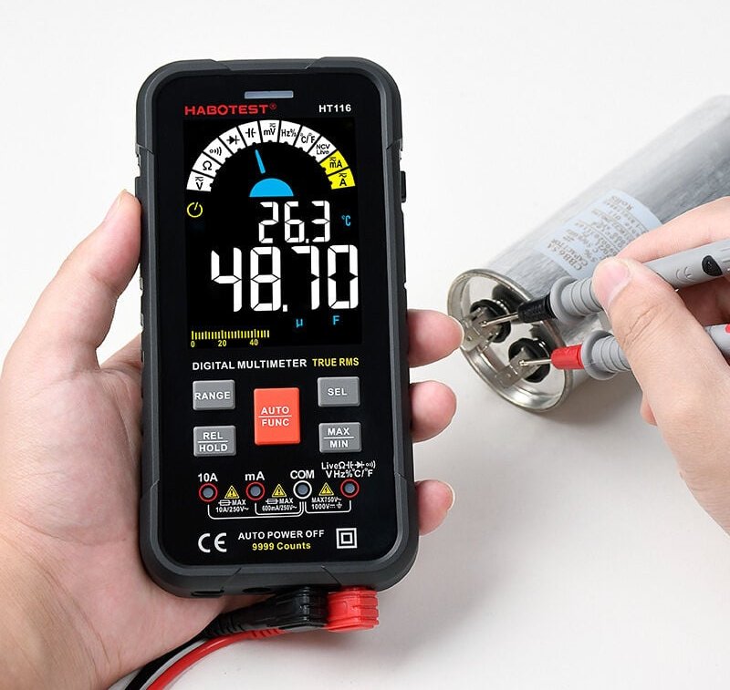 Thumbnail - Digitalmultimeter mit automatischer Bereichswahl, intelligentes Digitalmultimeter mit großem Bildschirm, Amperemeter, Oh...