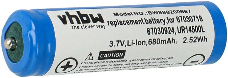 Vhbw - Akku kompatibel mit National ER-HGP84, ES-2067, ES-8085, ES-8086, ES-8807, ES-LT2A Rasierer (680 mAh, 3,7 v, Li-I...