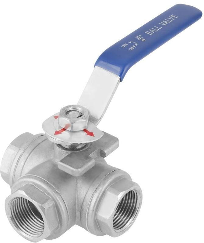 Odipie - Edelstahl-Kugelhahn, Dreiwege-Kugelhahn aus Edelstahl SUS304 (DN20 3/4')